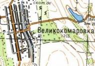 Topographic map of Velykokomarivka