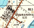 Топографічна карта Шушвалівки