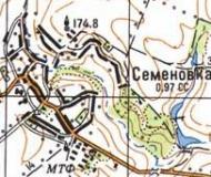 Топографічна карта Семенівки