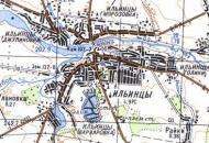 Топографічна карта Іллінців