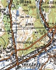 Топографічна карта Чинадійово
