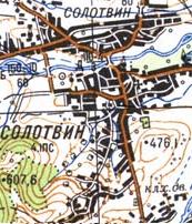 Topographic map of Solotvyn