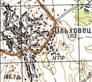 Топографічна карта Вільховця