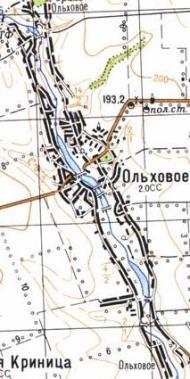 Топографічна карта Вільхового