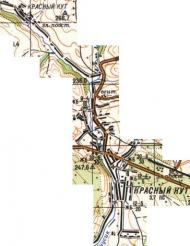 Топографічна карта Красного Кута