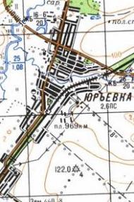 Топографічна карта Юр'ївки