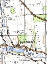 Топографічна карта Грушуватки