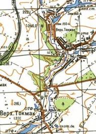 Топографічна карта Верхнього Токмака